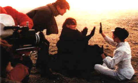 Zouc avec Mylne et Frdric pendant la scne de la plage