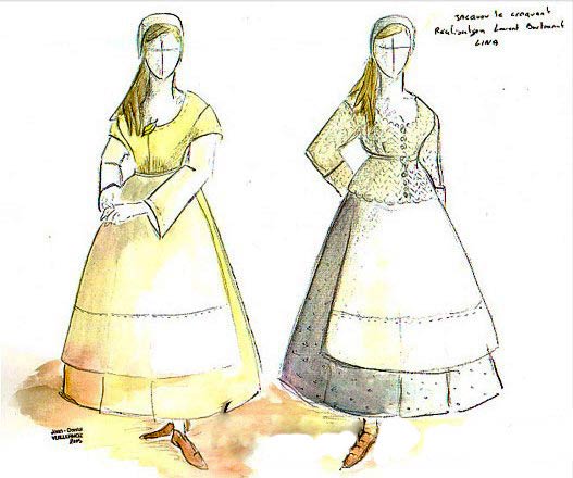 Croquis de costumes pour Lina