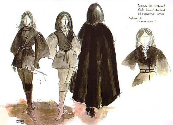 Croquis de costumes pour La Galiote